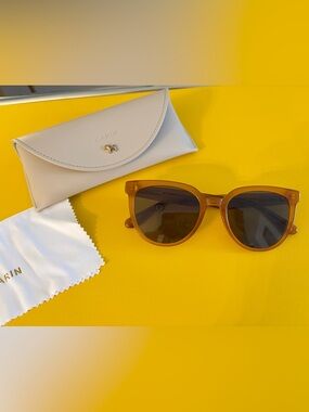 Amber Brown Round Sunglasses for Women